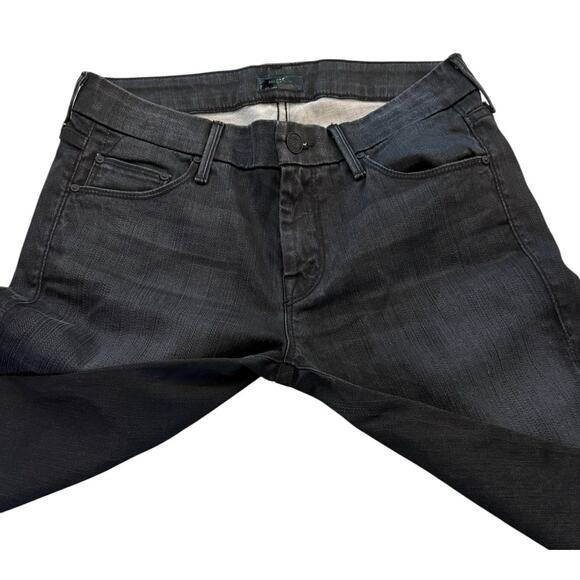 Mother The Looker Crop Ankle Skinny Jeans Size 27 Lies & Shadows Black Gray - Picture 6 of 12